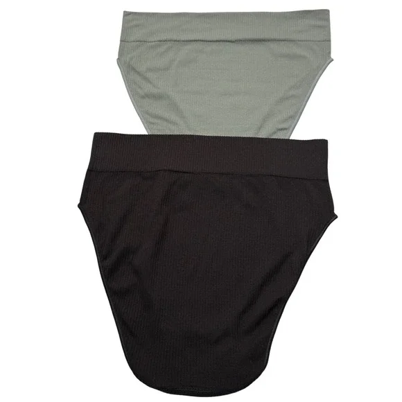 SKIMS Stretch Rib Brief Lot of 2 NEW Soot sea Haze L/XL - Picture 5 of 12
